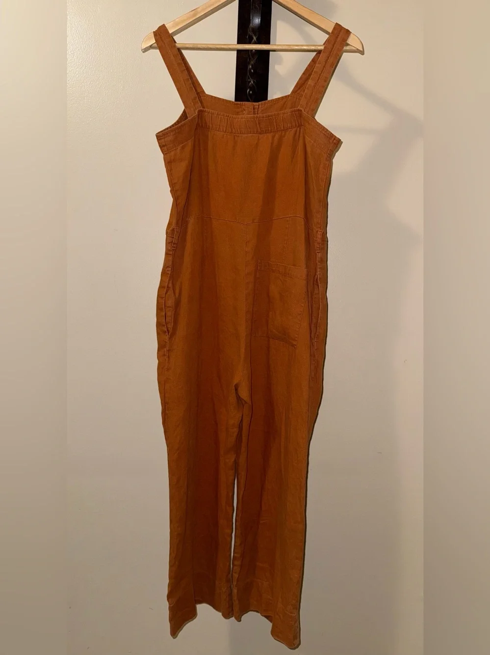 Everlane The 100% Linen Picnic Jumpsuit,Size-4,Color-Rust-Burnt Orange